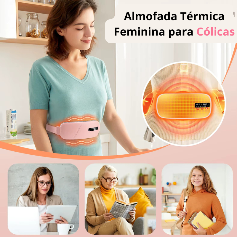 ThermaComfort-Alívio da Dor Menstrual com 5 Níveis de Calor e 4 Modos de Massagem